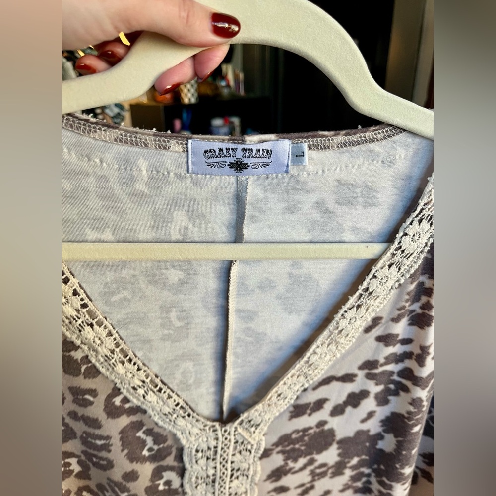 Crazy Train Leopard And Cow Print Split Lace Trim… - image 3
